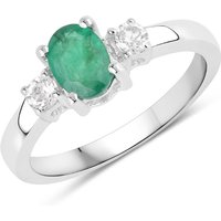 Sambia-Smaragd-Silberring Sambia-Smaragd-Silberring