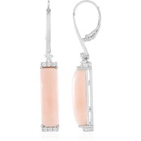 Pinkfarbener Opal-Silberohrringe Pinkfarbener Opal-Silberohrringe