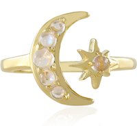 Regenbogen-Mondstein-Silberring Regenbogen-Mondstein-Silberring