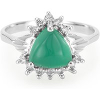 Grüner Chalzedon-Silberring Grüner Chalzedon-Silberring