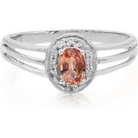 Padparadscha-Saphir-Silberring Padparadscha-Saphir-Silberring