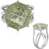 Grüner Amethyst-Silberring Grüner Amethyst-Silberring
