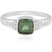 Chrom-Apatit-Silberring Chrom-Apatit-Silberring