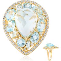 Himmelblauer Topas-Silberring Himmelblauer Topas-Silberring