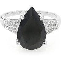 Schwarzer Spinell-Silberring Schwarzer Spinell-Silberring