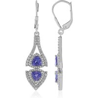 Tansanit-Silberohrringe Tansanit-Silberohrringe