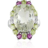 Grüner Amethyst-Silberring Grüner Amethyst-Silberring