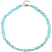 Blauer Chalzedon-Silberhalskette Blauer Chalzedon-Silberhalskette