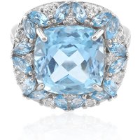 Himmelblauer Topas-Silberring Himmelblauer Topas-Silberring