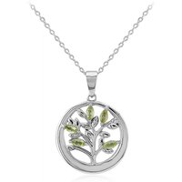 Burmesischer Peridot-Silberhalskette Burmesischer Peridot-Silberhalskette