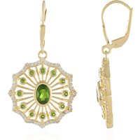 Russischer Diopsid-Silberohrringe Russischer Diopsid-Silberohrringe