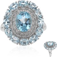 Himmelblauer Topas-Silberring Himmelblauer Topas-Silberring