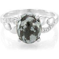 Schneeflocken-Obsidian-Silberring Schneeflocken-Obsidian-Silberring