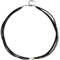 Schwarzer Spinell-Silberhalskette Schwarzer Spinell-Silberhalskette