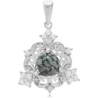Schneeflocken-Obsidian-Silberanhänger Schneeflocken-Obsidian-Silberanhänger