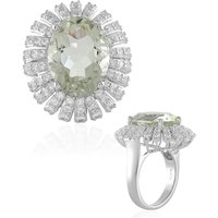 Grüner Amethyst-Silberring Grüner Amethyst-Silberring
