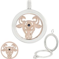 Blauer Saphir-Silberanhänger Stier Blauer Saphir-Silberanhänger Stier