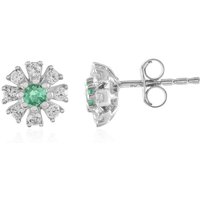 Kolumbianischer Smaragd-Silberohrringe Kolumbianischer Smaragd-Silberohrringe