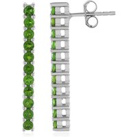 Russischer Diopsid-Silberohrringe Russischer Diopsid-Silberohrringe