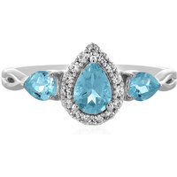 Himmelblauer Topas-Silberring Himmelblauer Topas-Silberring