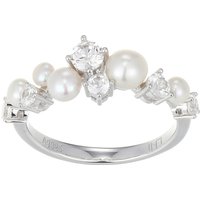 Weiße Süßwasserzuchtperlen-Silberring Weiße Süßwasserzuchtperlen-Silberring