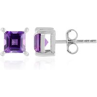 Sibirischer Amethyst-Silberohrringe Sibirischer Amethyst-Silberohrringe