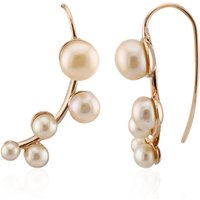 Pfirsichfarbene Süßwasserzuchtperlen-Silberohrringe (TPC) Pfirsichfarbene Süßwasserzuchtperlen-Silberohrringe (TPC)