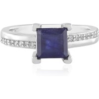 Blauer Madagaskar-Saphir-Silberring Blauer Madagaskar-Saphir-Silberring
