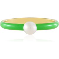 Weiße Süßwasserzuchtperlen-Silberring Weiße Süßwasserzuchtperlen-Silberring