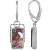 Versteinertes Palmenholz-Silberohrringe (Bali Barong) Versteinertes Palmenholz-Silberohrringe (Bali Barong)