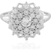 Weißer Saphir-Silberring Weißer Saphir-Silberring