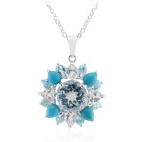 Edelstein-Silberhalskette Edelstein-Silberhalskette