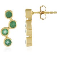 Russischer Smaragd-Silberohrringe Russischer Smaragd-Silberohrringe