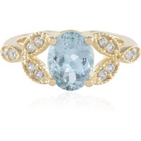 Brasilianischer Aquamarin-Silberring Brasilianischer Aquamarin-Silberring