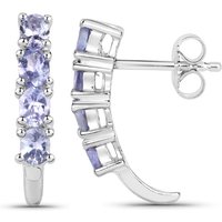 Tansanit-Silberohrringe Tansanit-Silberohrringe