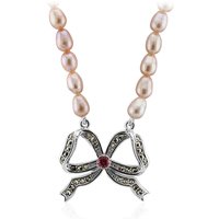 Pinkfarbene Süßwasserzuchtperlen-Silbercollier (TPC) Pinkfarbene Süßwasserzuchtperlen-Silbercollier (TPC)