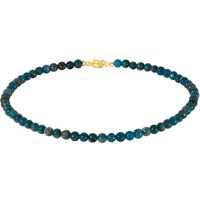 Neonblauer Apatit-Silberhalskette Neonblauer Apatit-Silberhalskette