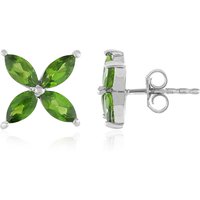 Russischer Diopsid-Silberohrringe Russischer Diopsid-Silberohrringe