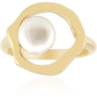 Weiße Süßwasserzuchtperlen-Silberring (TPC) Weiße Süßwasserzuchtperlen-Silberring (TPC)