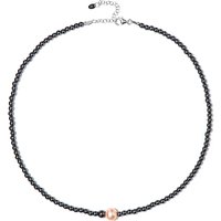 Schwarzer Hämatit-Silberhalskette Schwarzer Hämatit-Silberhalskette