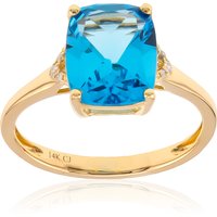 Schweizblauer Topas-Goldring Schweizblauer Topas-Goldring