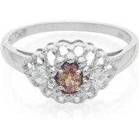 Padparadscha-Saphir-Silberring Padparadscha-Saphir-Silberring