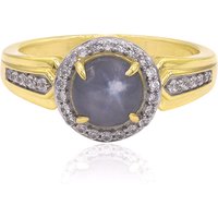 Silberner Stern-Saphir-Goldring Silberner Stern-Saphir-Goldring