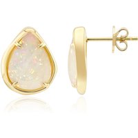 Brasilianischer Weißer Opal-Goldohrringe Brasilianischer Weißer Opal-Goldohrringe