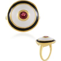 Brasilianischer Pinkfarbener Turmalin-Silberring Brasilianischer Pinkfarbener Turmalin-Silberring