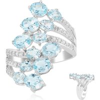 Himmelblauer Topas-Silberring Himmelblauer Topas-Silberring