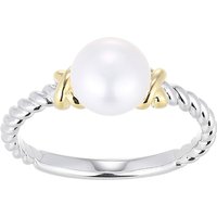 Weiße Süßwasserzuchtperlen-Silberring Weiße Süßwasserzuchtperlen-Silberring