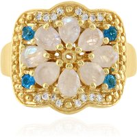 Regenbogen-Mondstein-Silberring Regenbogen-Mondstein-Silberring