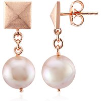 Pfirsichfarbene Ming-Perlen-Silberohrringe (TPC) Pfirsichfarbene Ming-Perlen-Silberohrringe (TPC)