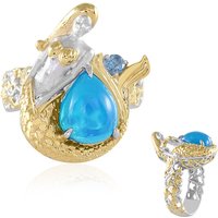 Äthiopischer Blauer Opal-Silberring (Gems en Vogue) Äthiopischer Blauer Opal-Silberring (Gems en Vogue)
